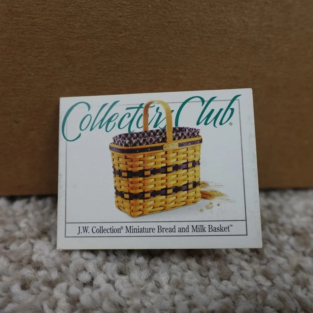 Longaberger 2000 JW Collection Miniature Bread & Milk Basket Set with Box Liner